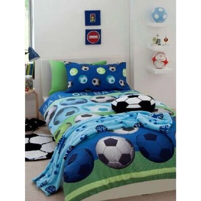 Catherine Lansfield Ensemble de Duvet Football - Bleu Simple - Publicité Catherine Lansfield Ensemble de Duvet Football - Bleu Simple - Publicité