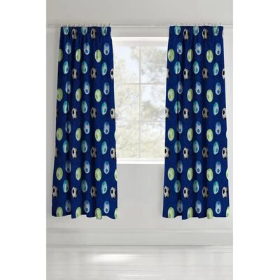 Catherine Lansfield Blue Football Curtains - 168cm x 183cm - Curtain Type Catherine Lansfield Blue Football Curtains - 168cm x 183cm - Curtain Type