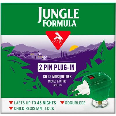 Jungle Formula Brand Model 2 Pin Plug-In Mosquito Killer - Insect Repellent Jungle Formula Brand Model 2 Pin Plug-In Mosquito Killer - Insect Repellent