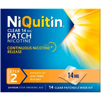 NiQuitin Clear 14mg Patches Step Two - 14 Patches NiQuitin Clear 14mg Patches Step Two - 14 Patches