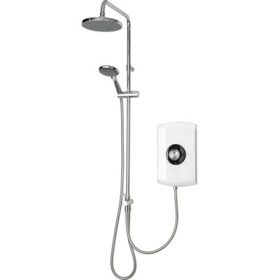 Triton Amore Duelec White 9.5kw Electric Shower - LCD Display Dual Rainshower Head Triton Amore Duelec White 9.5kw Electric Shower - LCD Display Dual Rainshower Head