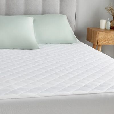 Silentnight White Anti-Allergy Mattress Protector - Mattress Cover Bed Pad Topper Silentnight White Anti-Allergy Mattress Protector - Mattress Cover Bed Pad Topper