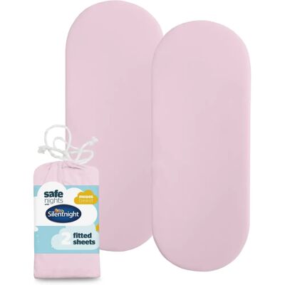 Silentnight - Moses Basket - Pink - Fitted Sheet Silentnight - Moses Basket - Pink - Fitted Sheet