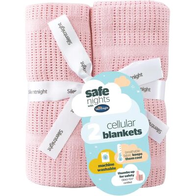 Silentnight Pink Baby Blanket Pack of 2 - Baby Blanket Silentnight Pink Baby Blanket Pack of 2 - Baby Blanket