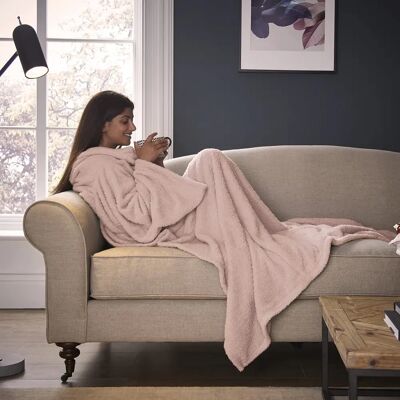 Silentnight Snugsie Blush Pink Teddy Fleece Wearable Blanket - Wearable blanket Silentnight Snugsie Blush Pink Teddy Fleece Wearable Blanket - Wearable blanket