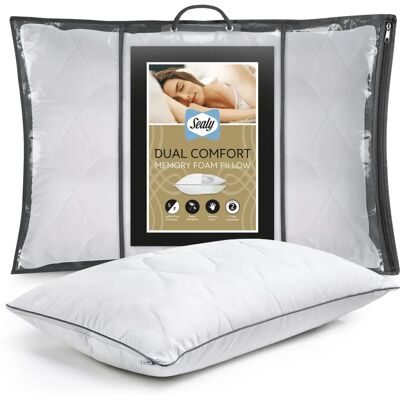 Sealy White Reversible Memory Foam Pillow - Soft & Firm - Bed Sealy White Reversible Memory Foam Pillow - Soft & Firm - Bed