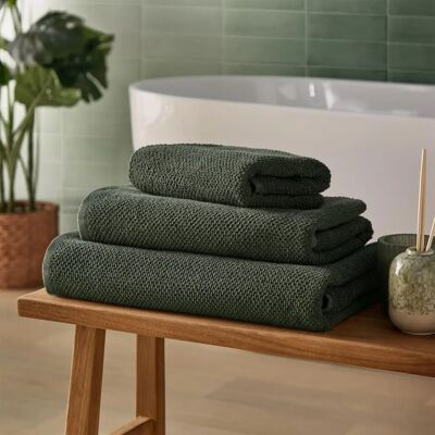 Silentnight - Popcorn Waffle Towel - Green - Bath Sheet - Towel Silentnight - Popcorn Waffle Towel - Green - Bath Sheet - Towel