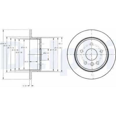 Delphi BG3178 269mm Fullt Geolagd Bromsrot - Bilkomponent Delphi BG3178 269mm Fullt Geolagd Bromsrot - Bilkomponent