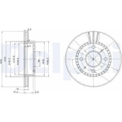 DELPHI BG3206 - Bromsskiva DELPHI BG3206 - Bromsskiva