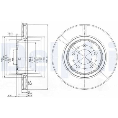 DELPHI BG3418 Ventilerad bromsskiva - Bromsskiva DELPHI BG3418 Ventilerad bromsskiva - Bromsskiva