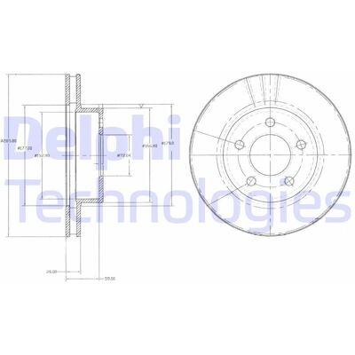 Delphi Ford Explorer Bromsring - Ventilerad 286mm 26mm Delphi Ford Explorer Bromsring - Ventilerad 286mm 26mm