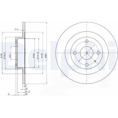 Delphi BG3556 Λιπαντική πίσω δισκόφρενο - Δίσκος φρένου Delphi BG3556 Λιπαντική πίσω δισκόφρενο - Δίσκος φρένου