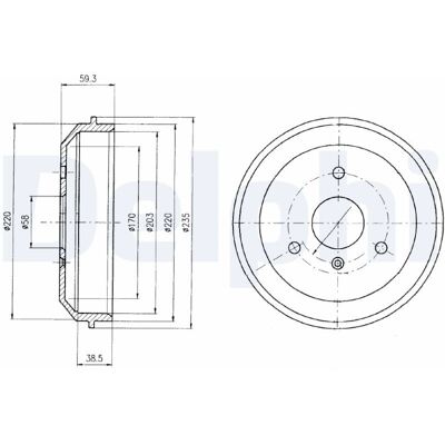 DELPHI BF465 Bremsentrommel für SMART DELPHI BF465 Bremsentrommel für SMART
