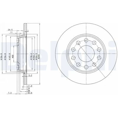 DELPHI BG3674C - Bromsskiva DELPHI BG3674C - Bromsskiva