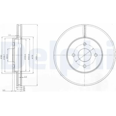 DELPHI BG3742 Αεριζόμενος δίσκος φρένων για Ford Focus Mk1 - Φρένα DELPHI BG3742 Αεριζόμενος δίσκος φρένων για Ford Focus Mk1 - Φρένα