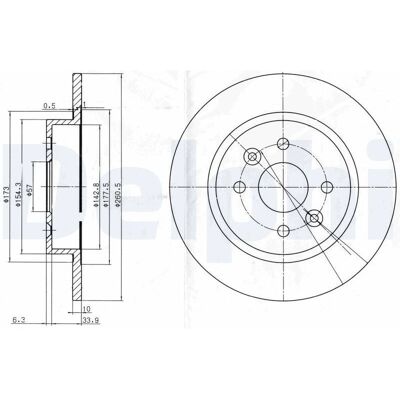 DELPHI BG3804 Fuld Skive til Kia Cerato - Bremse skive DELPHI BG3804 Fuld Skive til Kia Cerato - Bremse skive