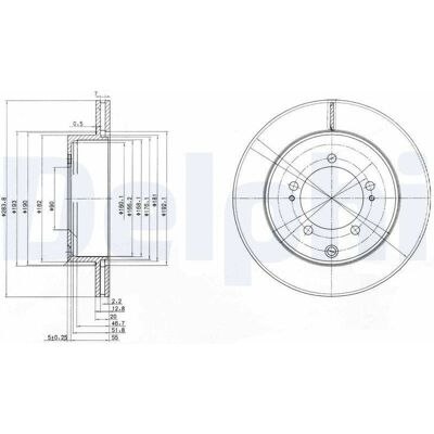 DELPHI BG9849 Ventilerad bromsskiva - Bromsskiva DELPHI BG9849 Ventilerad bromsskiva - Bromsskiva