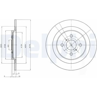 Delphi BG4076 Bremsscheibe - Voll, 9mm, 278mm - Bremsen Delphi BG4076 Bremsscheibe - Voll, 9mm, 278mm - Bremsen