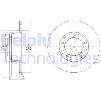 Land Rover Bromsskiva - 102mm Diameter - Solid - Oiled - BG2297 Land Rover Bromsskiva - 102mm Diameter - Solid - Oiled - BG2297