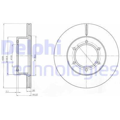 Delphi BG2495 Ventilerad bromskiva Delphi BG2495 Ventilerad bromskiva