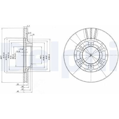 Delphi BG2561 - Ventilerad bromsskiva Mitsubishi Hyundai Delphi BG2561 - Ventilerad bromsskiva Mitsubishi Hyundai