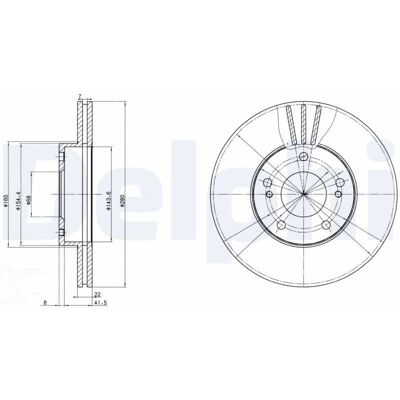 Delphi framhjuls bromsskiva 280mm ventilerad och oljebehandlad - Bildelar Delphi framhjuls bromsskiva 280mm ventilerad och oljebehandlad - Bildelar