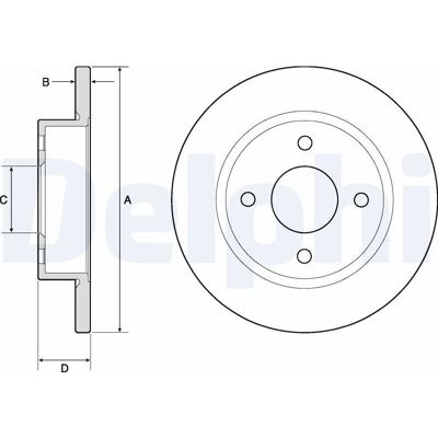 DELPHI BG2683 Bromsskiva - Fast, 12mm, 234mm Ø. DELPHI BG2683 Bromsskiva - Fast, 12mm, 234mm Ø.