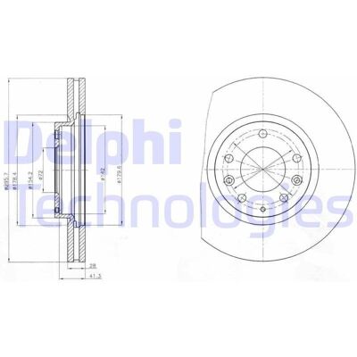 DELPHI Mazda CX-7 Vented bromssköld - 296x28mm DELPHI Mazda CX-7 Vented bromssköld - 296x28mm