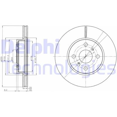 DELPHI BG4274 Belüfteter Bremsscheibe für Toyota iQ - Scheibe DELPHI BG4274 Belüfteter Bremsscheibe für Toyota iQ - Scheibe