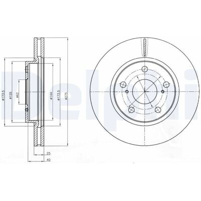 DELPHI BG4304 Ventilerad bromsdisc - Bilreservdel DELPHI BG4304 Ventilerad bromsdisc - Bilreservdel