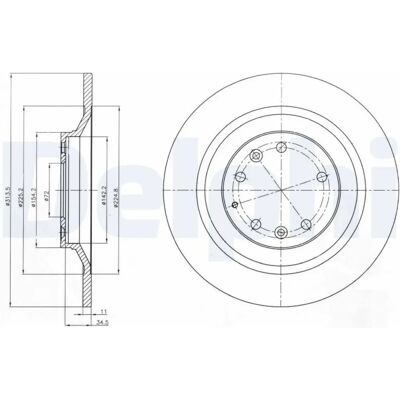 DELPHI BG4318 - Bromsskiva DELPHI BG4318 - Bromsskiva