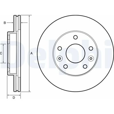 Disco Freno Ventilato Delphi BG4455 - Disco freno Disco Freno Ventilato Delphi BG4455 - Disco freno