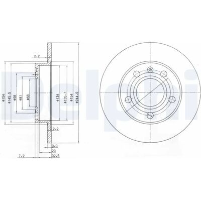 DELPHI BG2753C jarrulevy - Kovettu, 245mm Ø, 9,9mm paksuus DELPHI BG2753C jarrulevy - Kovettu, 245mm Ø, 9,9mm paksuus