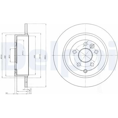 DELPHI BG4124C Bromsskiva - Solid 12mm 302mm - Bromsskiva DELPHI BG4124C Bromsskiva - Solid 12mm 302mm - Bromsskiva