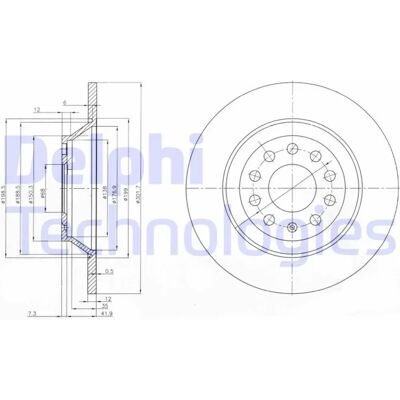 Delphi BG3956C Bremsscheibe - 5-Loch Vollbeschichtet 302mm Delphi BG3956C Bremsscheibe - 5-Loch Vollbeschichtet 302mm