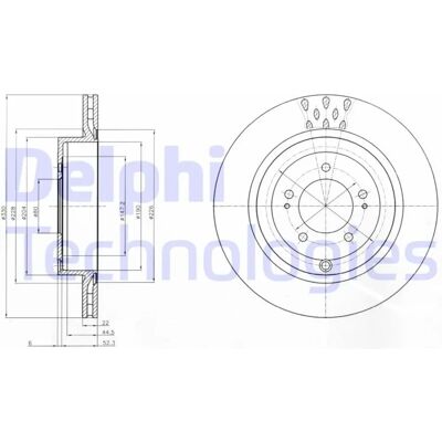 Disco de freio traseiro ventilado Delphi BG4204C - Disco de freio Disco de freio traseiro ventilado Delphi BG4204C - Disco de freio