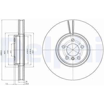 DELPHI BG9092C Ventilerad bromsskiva - Bromsar DELPHI BG9092C Ventilerad bromsskiva - Bromsar