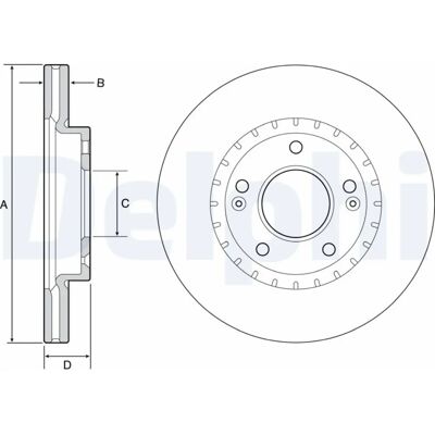 Delphi BG4565C Hochkohlenstoff Belüfteter Bremsscheibe für Kia Hyundai Delphi BG4565C Hochkohlenstoff Belüfteter Bremsscheibe für Kia Hyundai