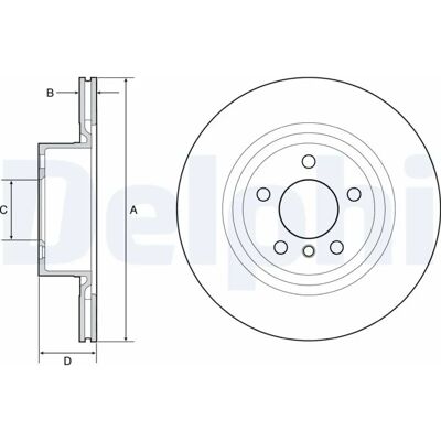 Disco de freio ventilado DELPHI BG4644C - Freios Disco de freio ventilado DELPHI BG4644C - Freios