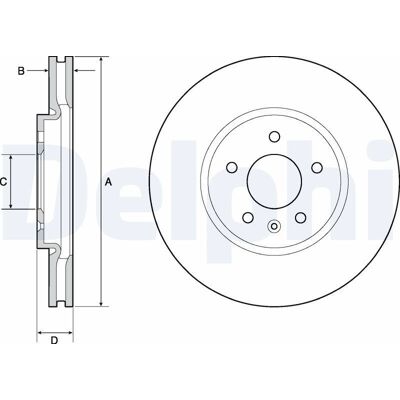 Ventilerad bromsrot Delphi BG4672C - 321mm, 30mm tjock Ventilerad bromsrot Delphi BG4672C - 321mm, 30mm tjock