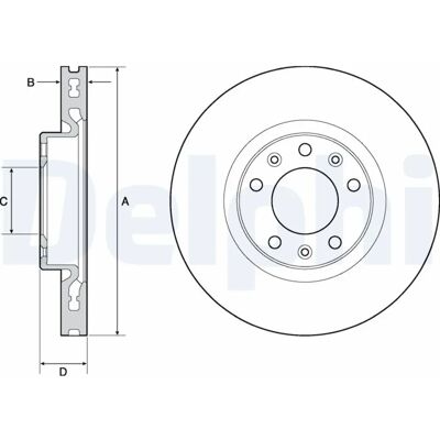 DELPHI BG4669C Disque de Frein - Ventilé, 283mm, 26mm DELPHI BG4669C Disque de Frein - Ventilé, 283mm, 26mm