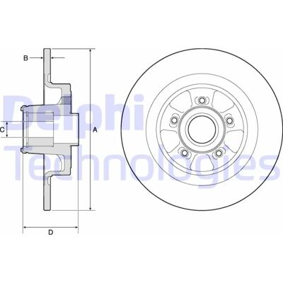 DELPHI BG9133RS - Solid bromsskiva, 11mm, 5 hål, 300mm OD DELPHI BG9133RS - Solid bromsskiva, 11mm, 5 hål, 300mm OD