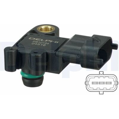Delphi PS10154 Drucksensor - Saugrohrdruck, Ladedruck, für Ford, Citroën, Volvo Delphi PS10154 Drucksensor - Saugrohrdruck, Ladedruck, für Ford, Citroën, Volvo