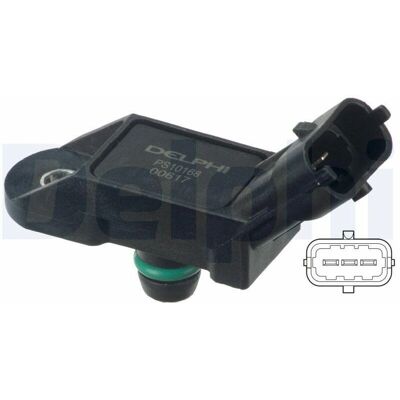 Delphi PS10168 Sensor - Trykk i innsugingsrør - Fiat, Lancia, Alfa Romeo Delphi PS10168 Sensor - Trykk i innsugingsrør - Fiat, Lancia, Alfa Romeo