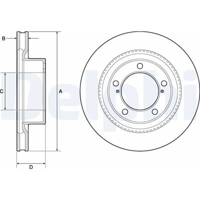 Δίσκος φρένου Delphi BG9131 αερόστεγος για Toyota Land Cruiser 200 & Tundra II Δίσκος φρένου Delphi BG9131 αερόστεγος για Toyota Land Cruiser 200 & Tundra II