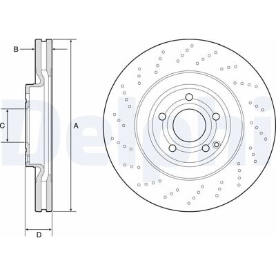 Delphi BG9192C Bremsscheibe - Belüftet, Hochkohlenstoff, 344mm Delphi BG9192C Bremsscheibe - Belüftet, Hochkohlenstoff, 344mm