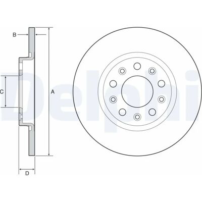 DELPHI BG4960C Solid bromsskiva - Bromsskiva DELPHI BG4960C Solid bromsskiva - Bromsskiva