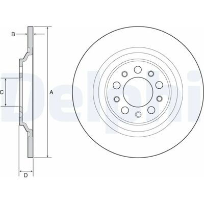 DELPHI BG4961C Bremsscheibe - 320mm, 12mm, Voll DELPHI BG4961C Bremsscheibe - 320mm, 12mm, Voll