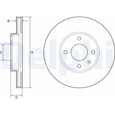 DELPHI BG4951C Αεριζόμενος δίσκος φρένων υψηλής περιεκτικότητας σε άνθρακα - Δίσκος φρένων DELPHI BG4951C Αεριζόμενος δίσκος φρένων υψηλής περιεκτικότητας σε άνθρακα - Δίσκος φρένων