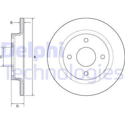 DELPHI BG4954C Kova jarrulevy - 12mm, 253mm, ilman pintakäsittelyä DELPHI BG4954C Kova jarrulevy - 12mm, 253mm, ilman pintakäsittelyä